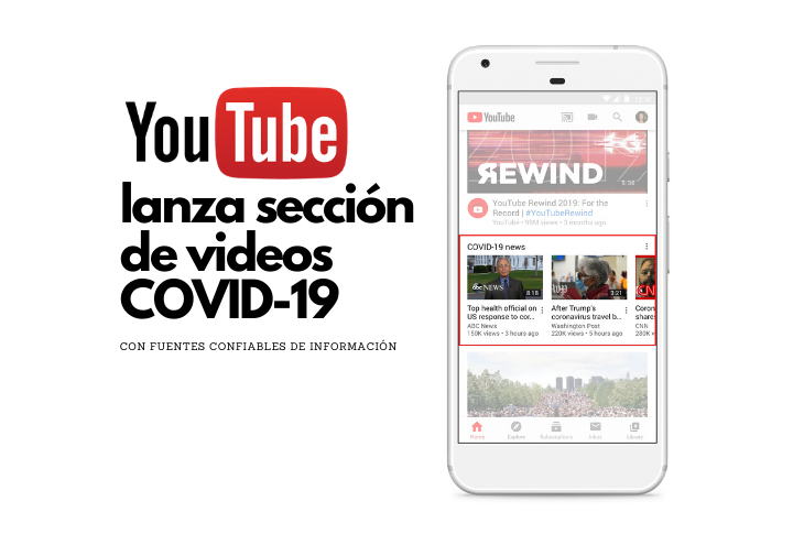 YouTube lanza sección de noticias dedicada a COVID-19