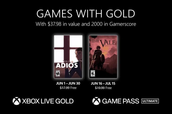 Juegos gratis de Xbox en Games with Gold para junio de 2023