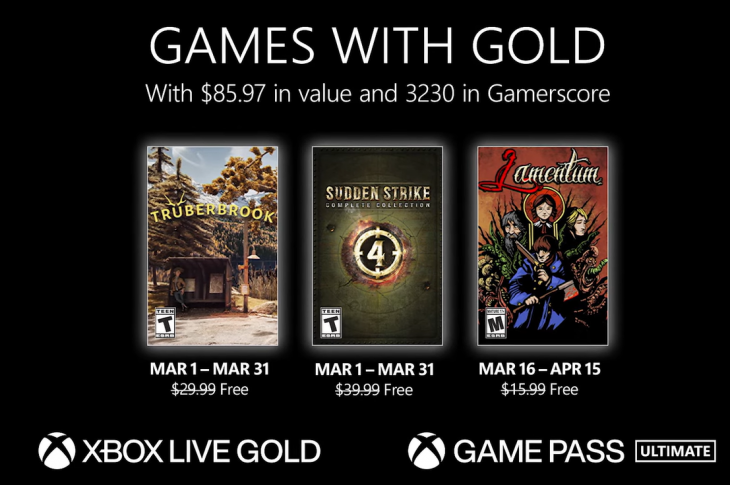 Juegos gratis de Xbox en Games with Gold para marzo de 2023