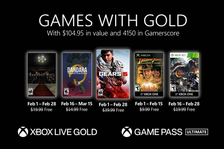 Juegos gratis de Xbox en Games with Gold para febrero de 2021