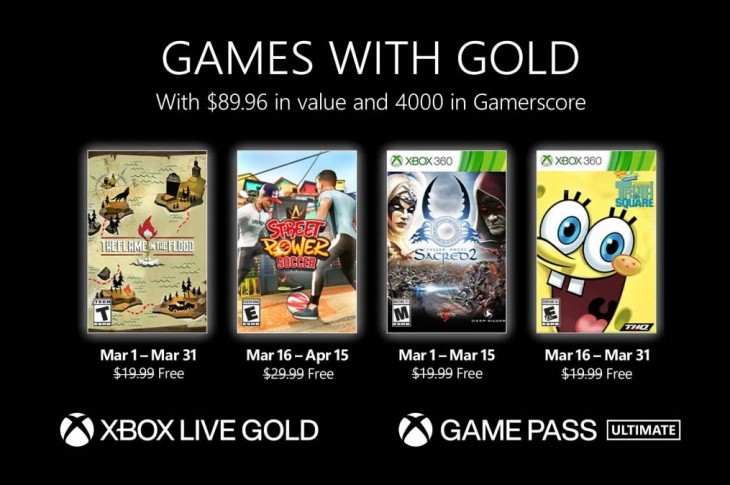 Juegos gratis de Xbox en Games with Gold para marzo de 2022