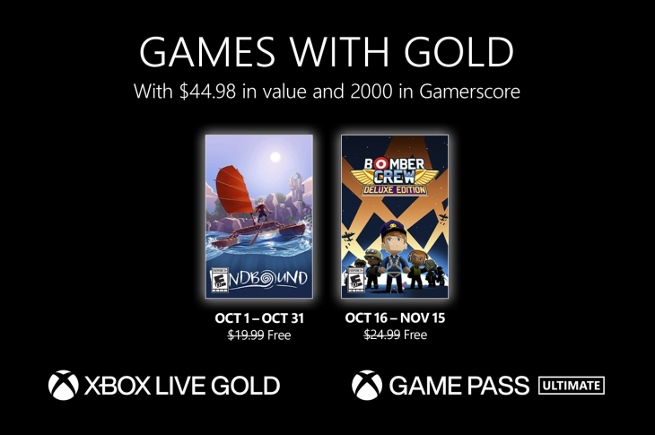 Juegos gratis de Xbox en Games with Gold para octubre de 2022