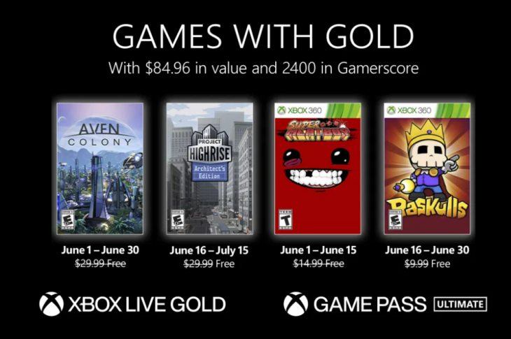 Juegos gratis de Xbox en Games with Gold para junio de 2022