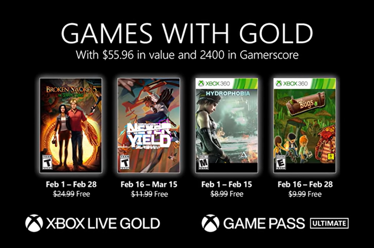 Juegos gratis de Xbox en Games with Gold para febrero de 2022