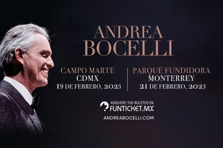 Andrea Bocelli se presentará en Ciudad de México y Monterrey