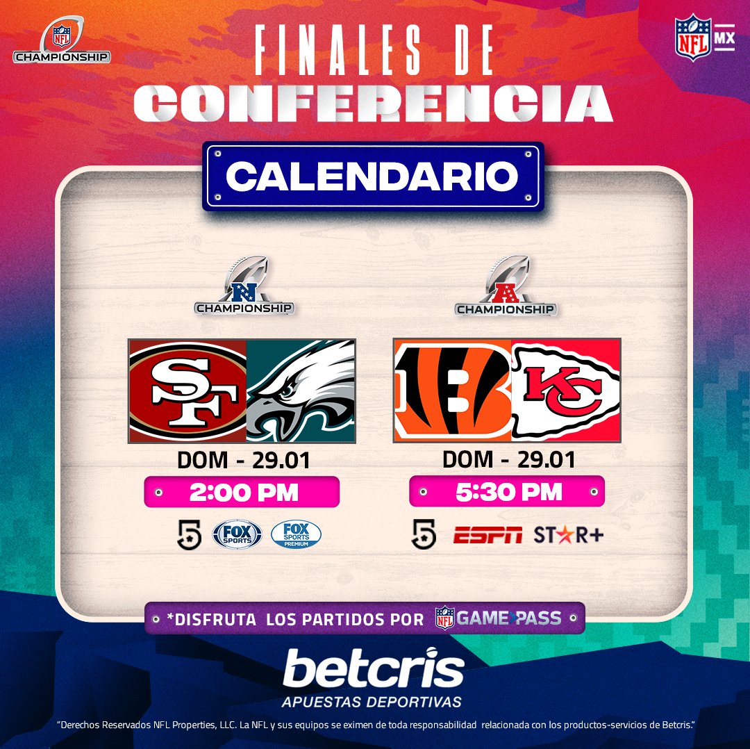 Calendario NFL: canales y horarios de las Finales de Conferencia 2023