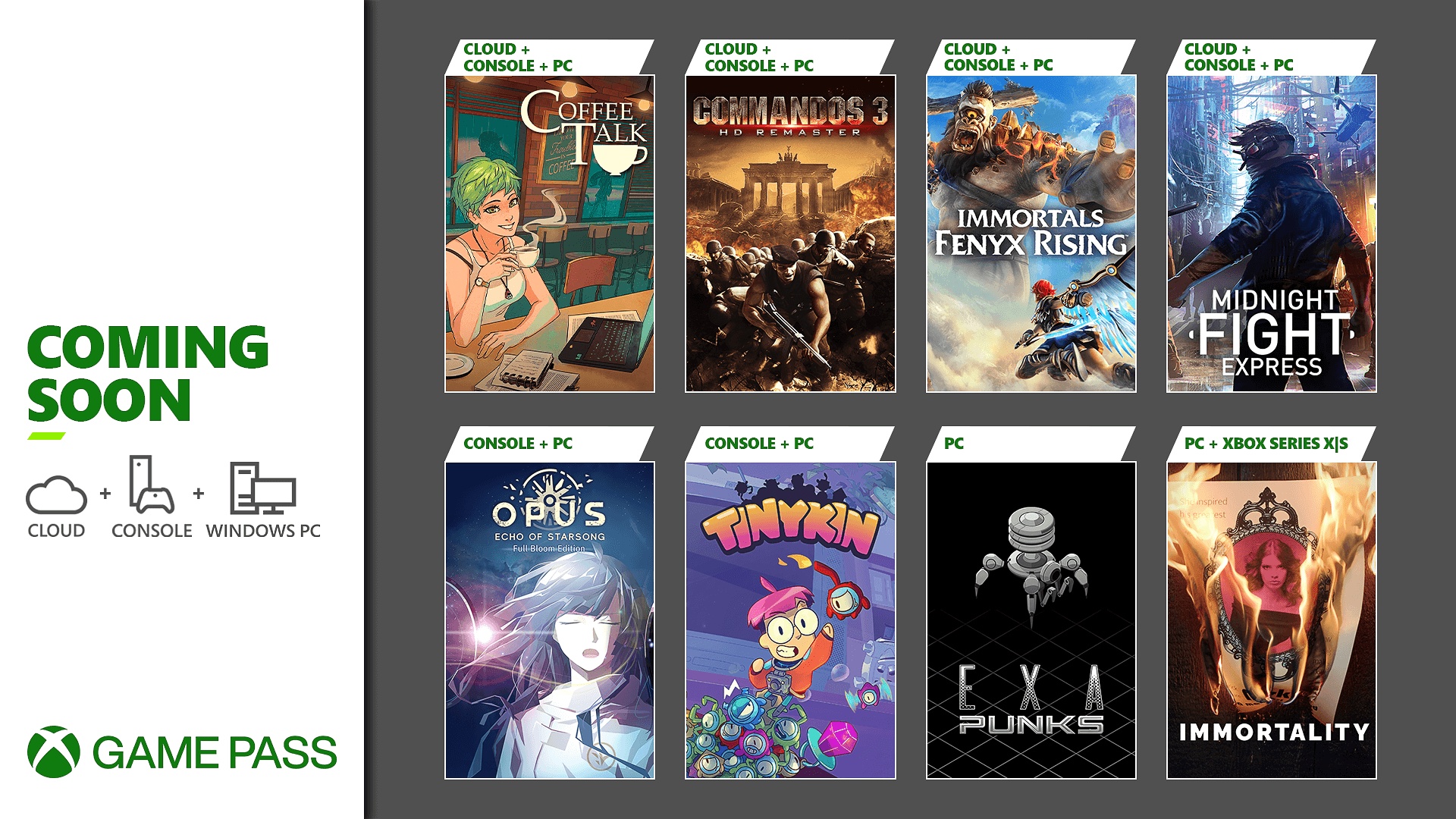Midnight Fights Express, Immortality y más juegos que llegan a Xbox Game Pass en agosto