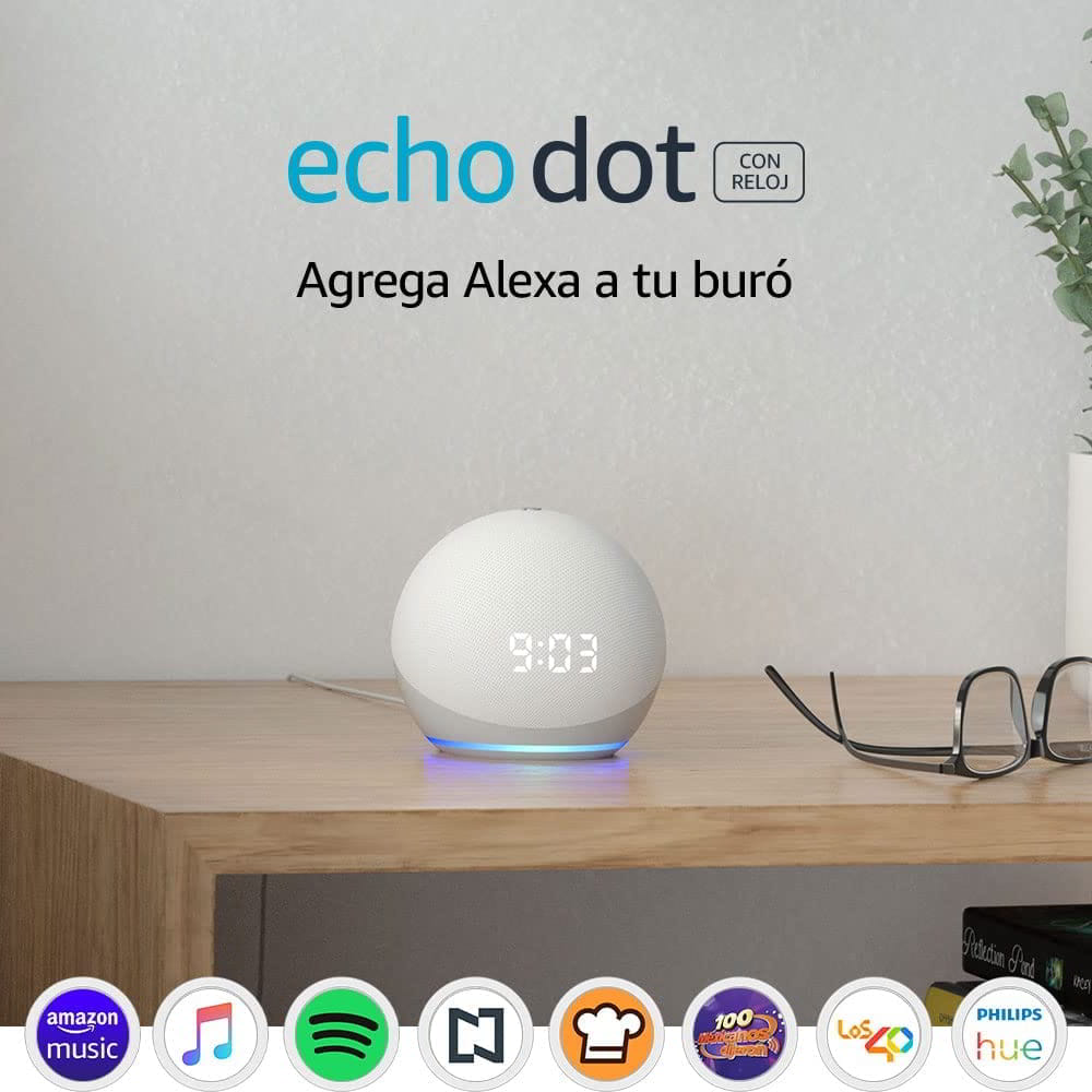 Echo Dot (4ta Gen) con reloj