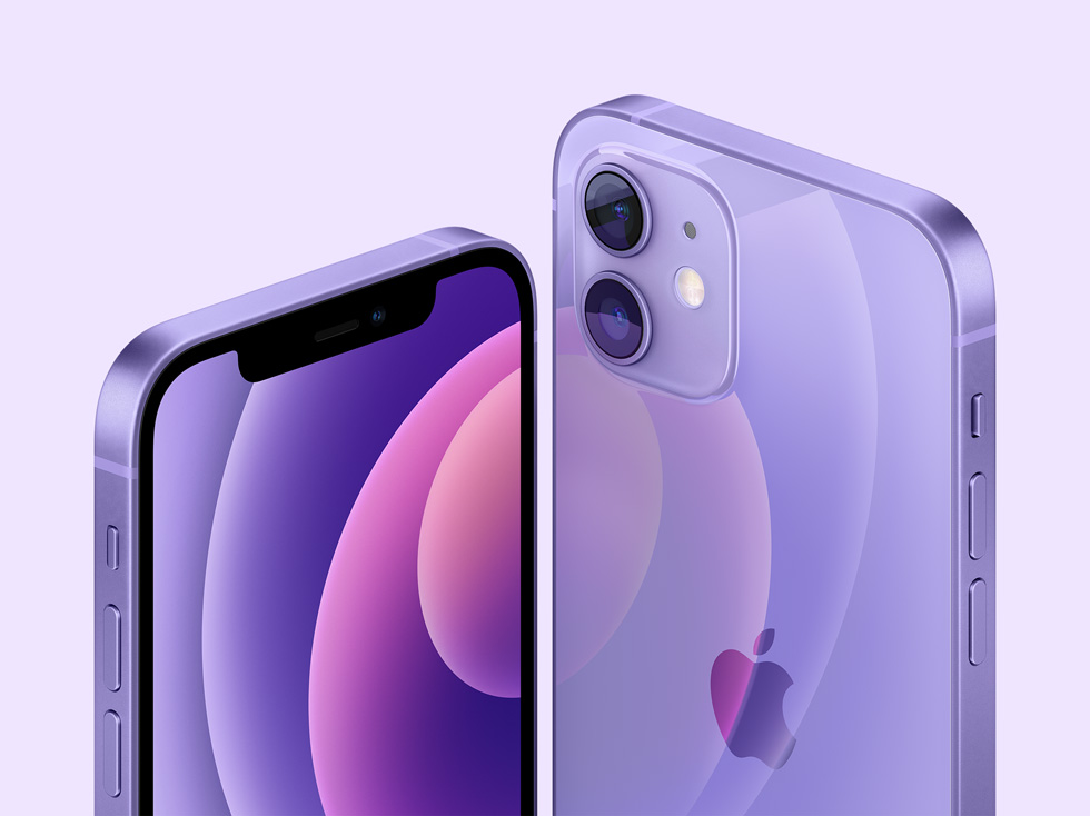 iPhone 12 y iPhone 12 mini en púrpura