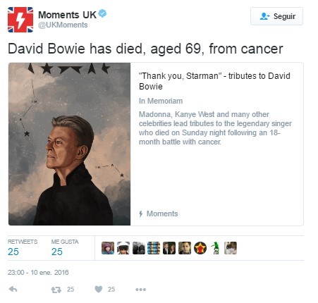 Tweet RIP Bowie