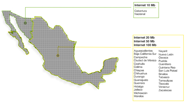 Mapa de cobertura Telmex de acuerdo al IFT