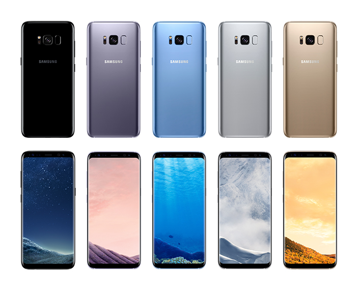 Diferentes colores del Galaxy S8