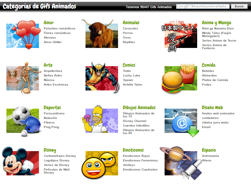 Screenshot del sitio Gifsanimados.com