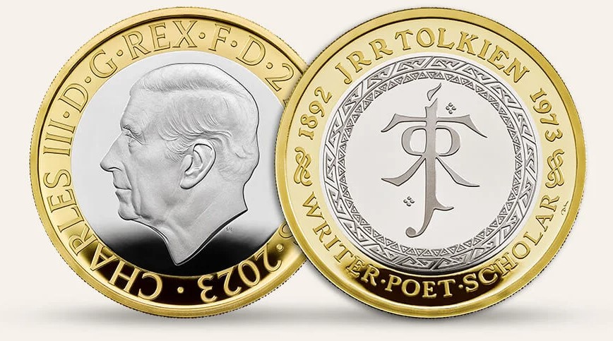 JR.R. Tolkien, moneda de Charles III
