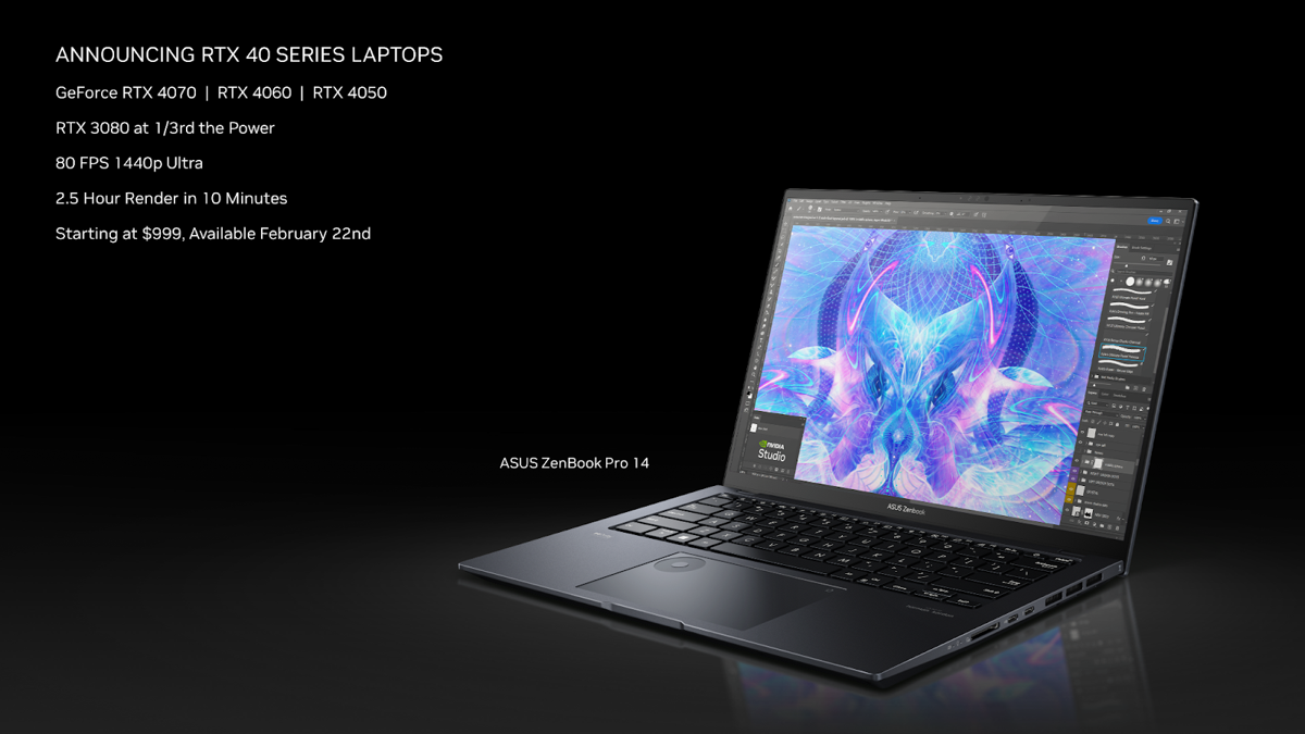 Laptops GeForce RTX 4070, 4060 y 4050