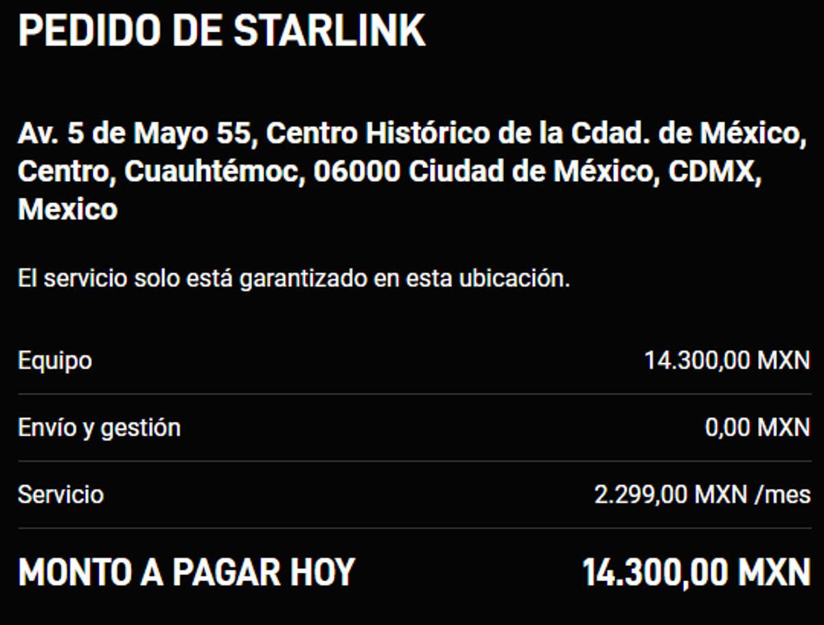 ¿Cuál es el precio de Starlink en México?
