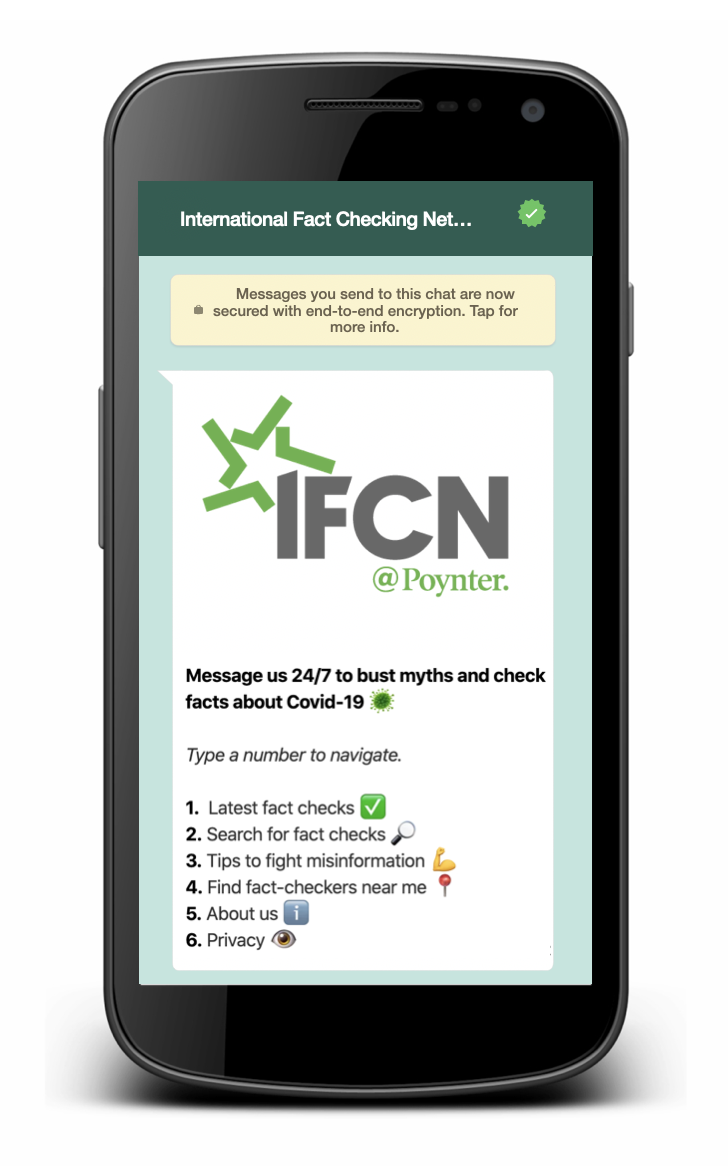 Verifica información de COVID-19 con este chatbot de la IFCN vía WhatsApp 