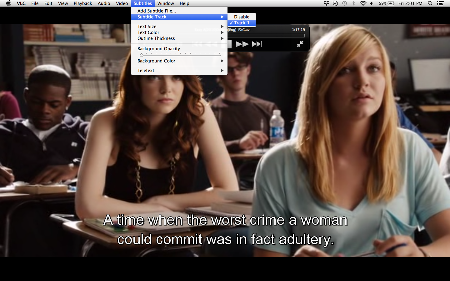 Captura de pantalla VLC y subtítulos