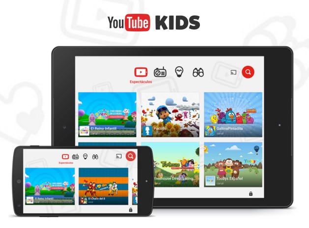 YouTube Kids en móvil y tableta